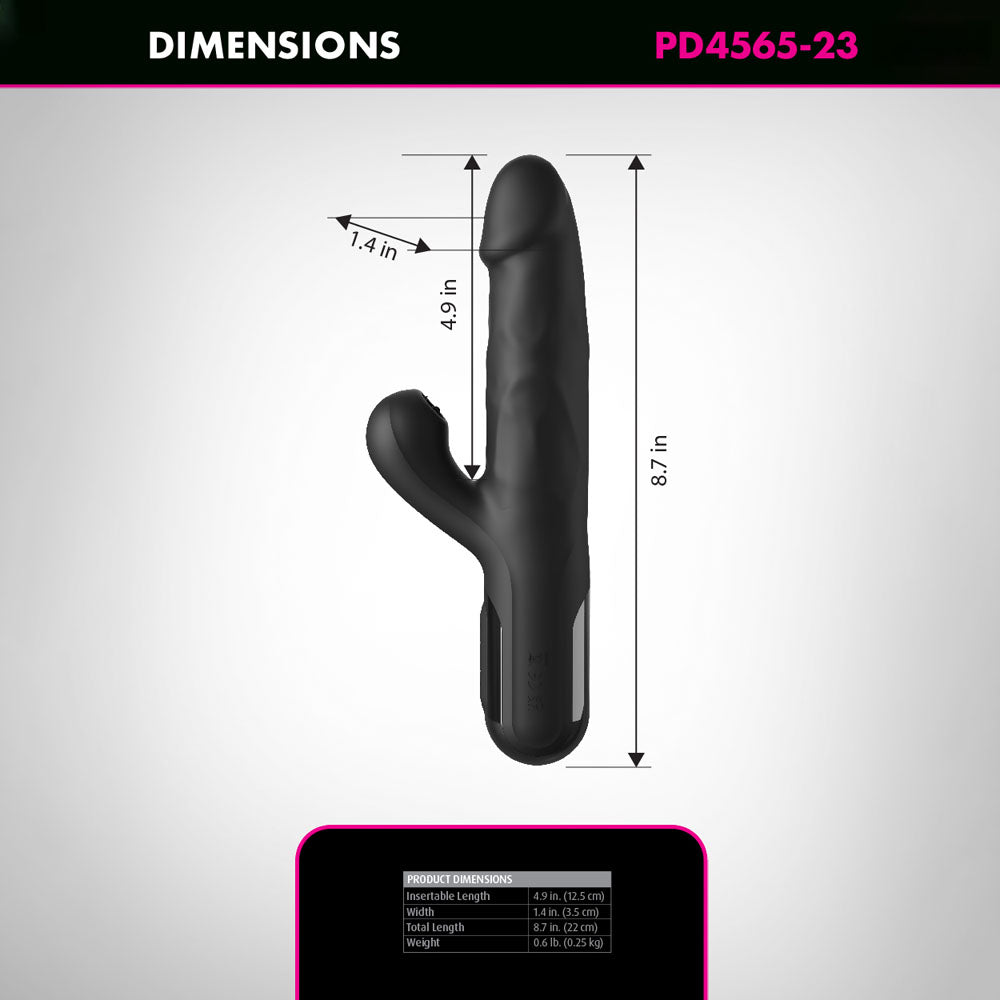 FFS Sonix Silicone Thruster -  22 cm USB Rechargeable Thrusting Vibrator with Flicking Clit Stim