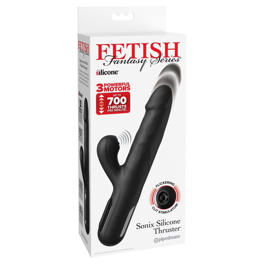 FFS Sonix Silicone Thruster -  22 cm USB Rechargeable Thrusting Vibrator with Flicking Clit Stim