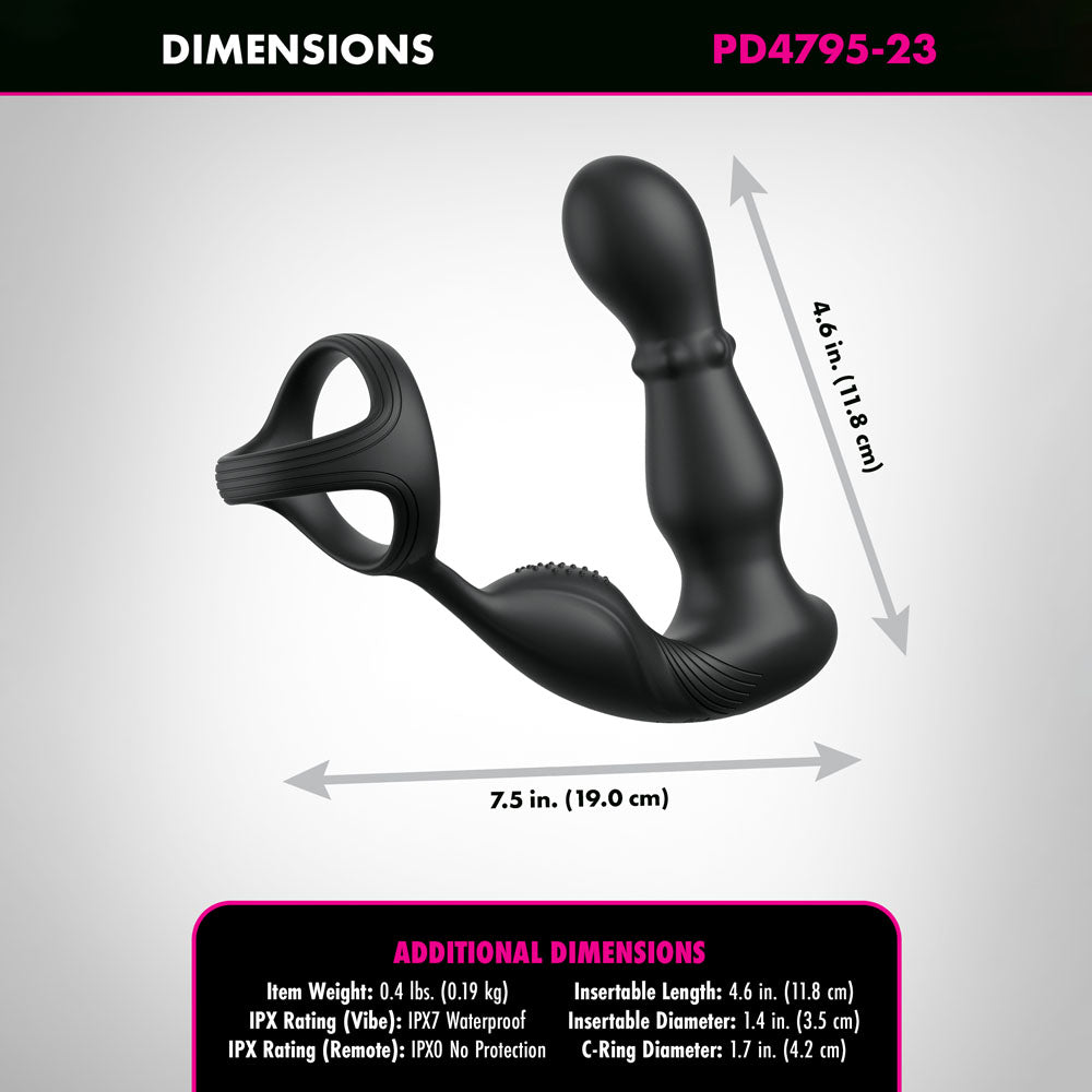 Anal Fantasy Elite Ass-Gasm Slide & Glide -  USB Rechargeable Prostate Massage with Cock Ring