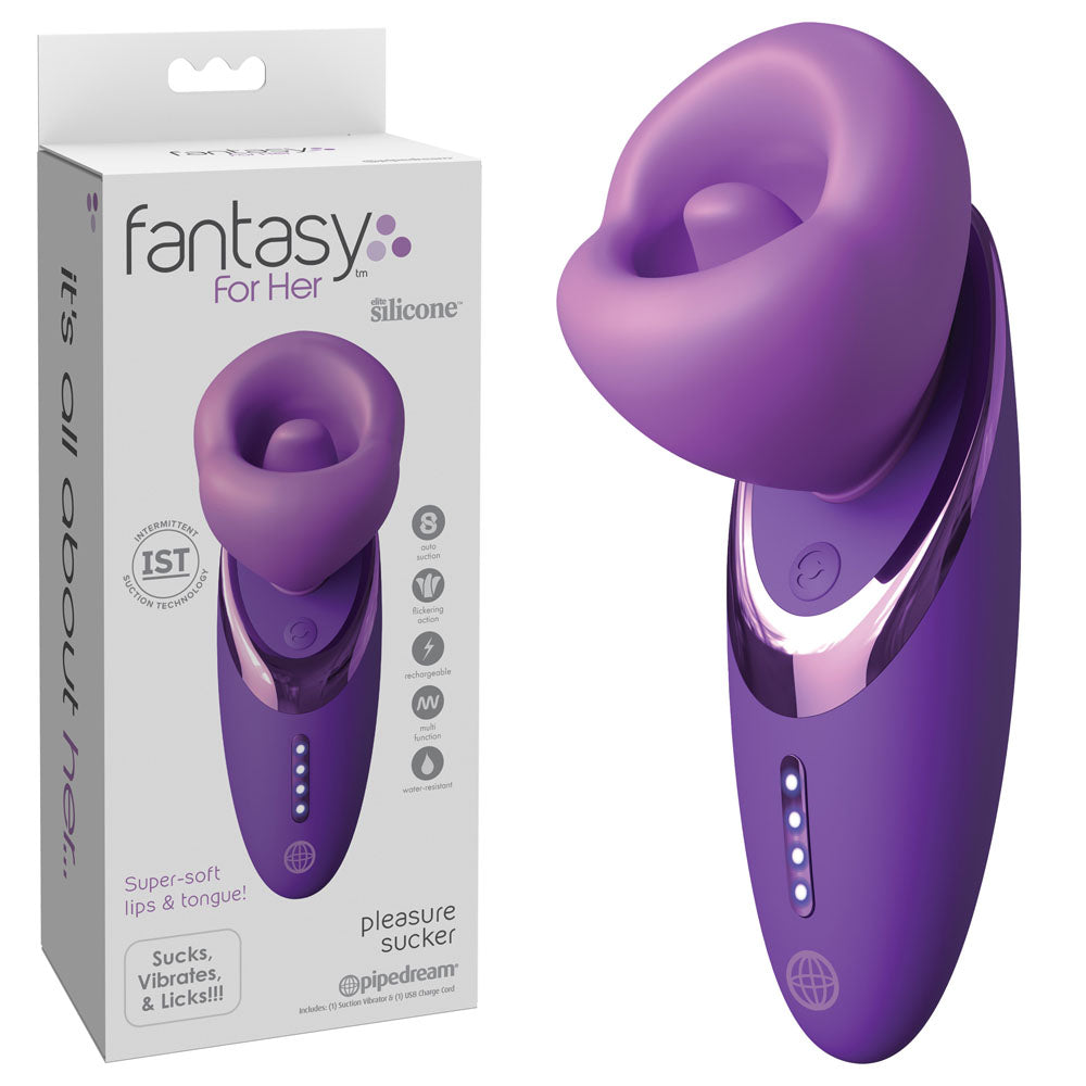 Fantasy For Her Pleasure Sucker -  USB Rechargeable Sucking, Licking & Vibrating Stimulator