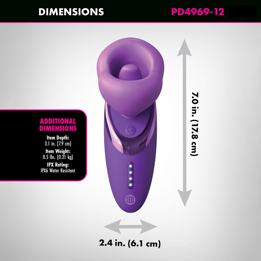 Fantasy For Her Pleasure Sucker -  USB Rechargeable Sucking, Licking & Vibrating Stimulator