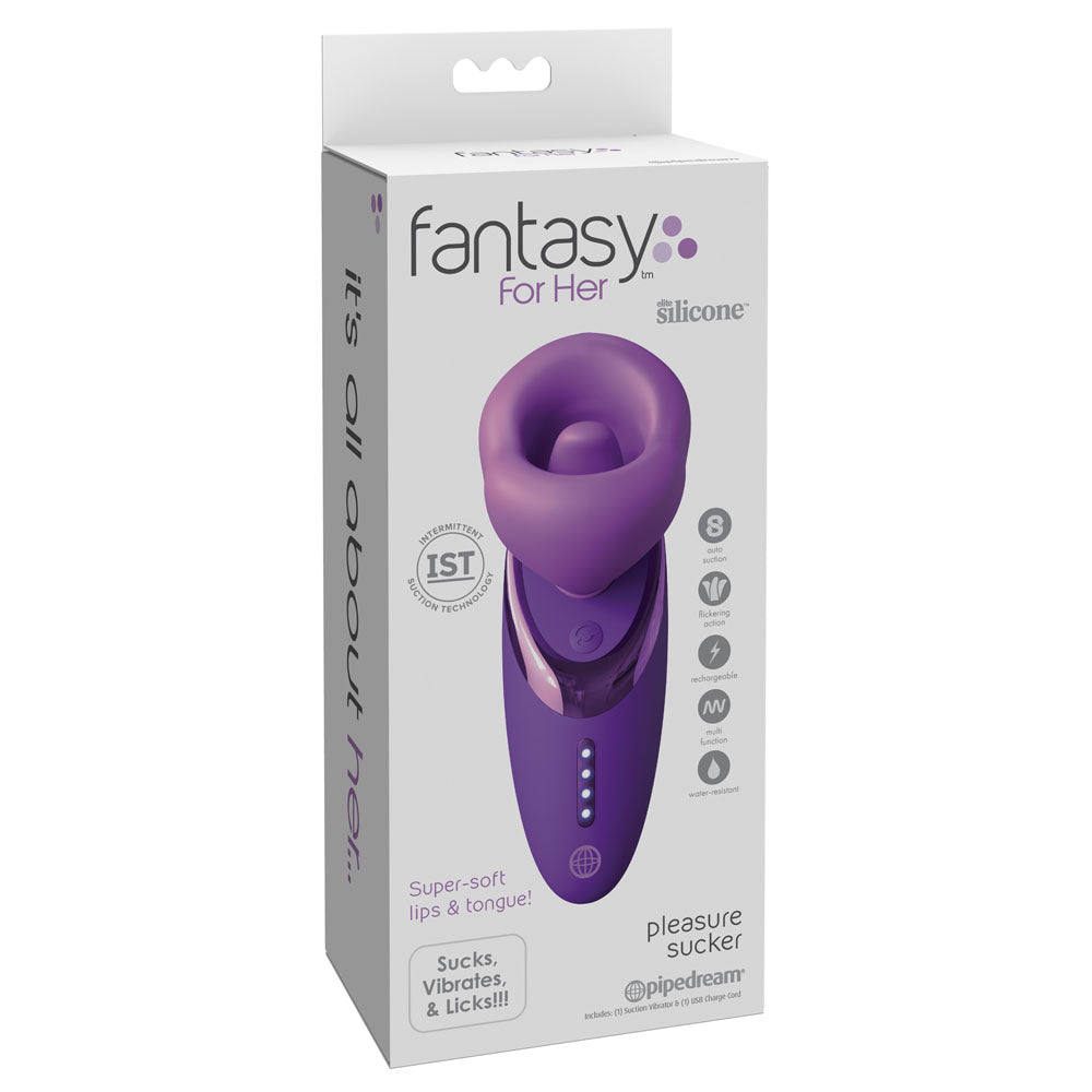 Fantasy For Her Pleasure Sucker -  USB Rechargeable Sucking, Licking & Vibrating Stimulator