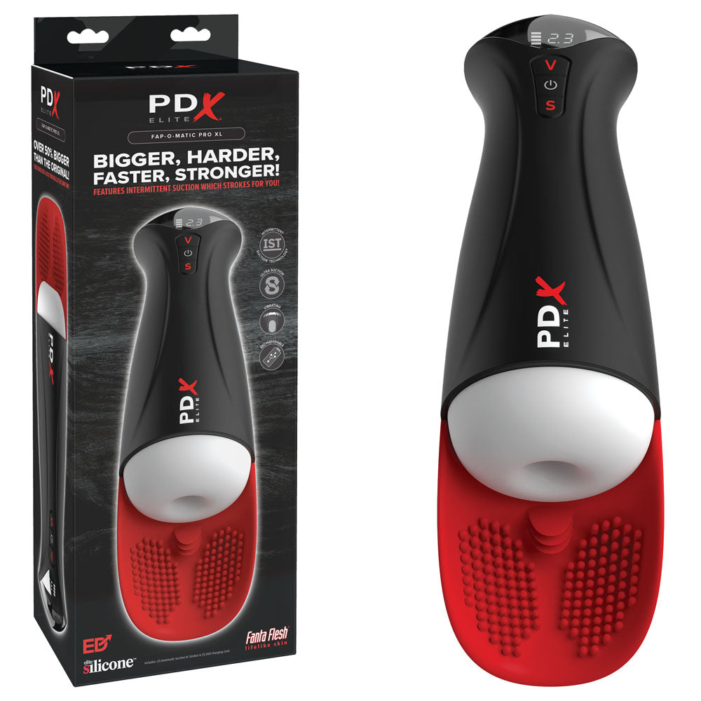 PDX Elite Fap-O-Matic Pro XL - /Red -  USB Rechargeable Auto Stroker