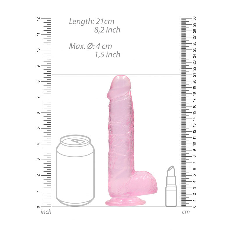 REALROCK 8'' Realistic Dildo With Balls -  20.3 cm Dong