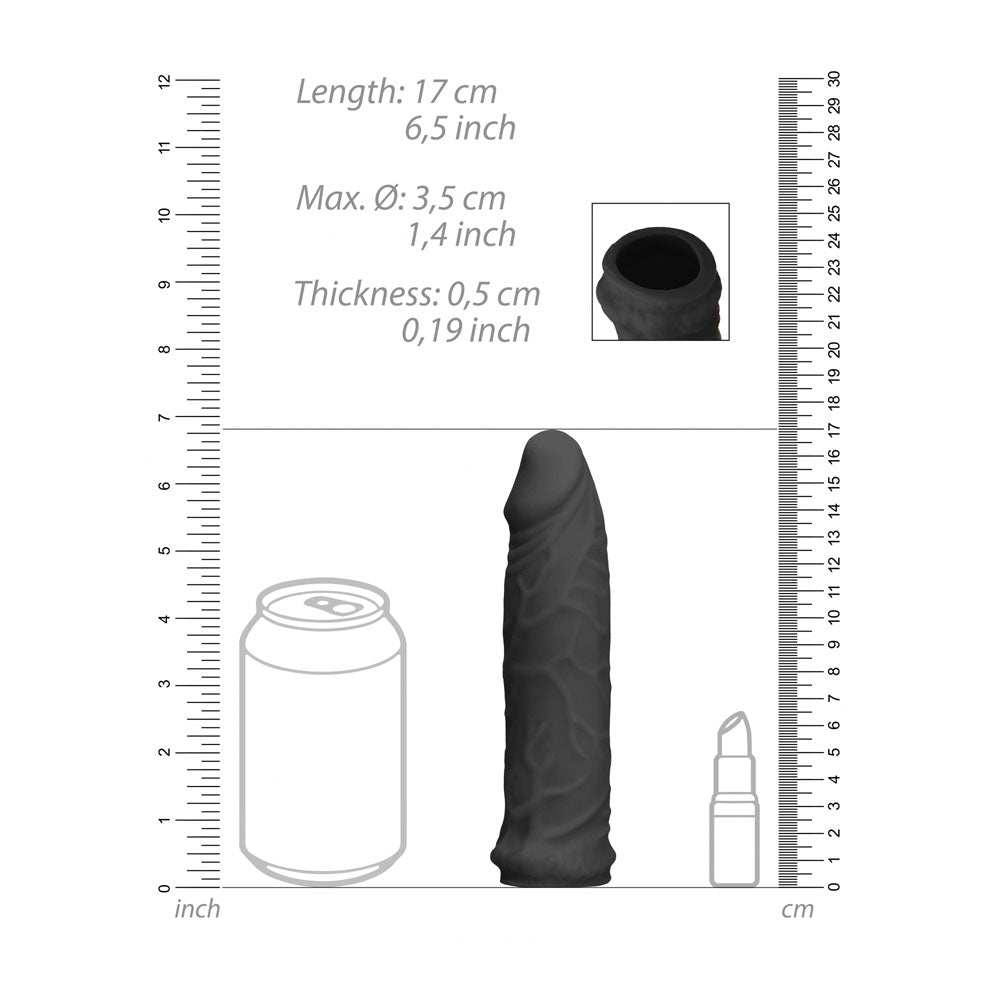 REALROCK 6'' Realistic Penis Sleeve -  -  15.2 cm Penis Extension Sleeve