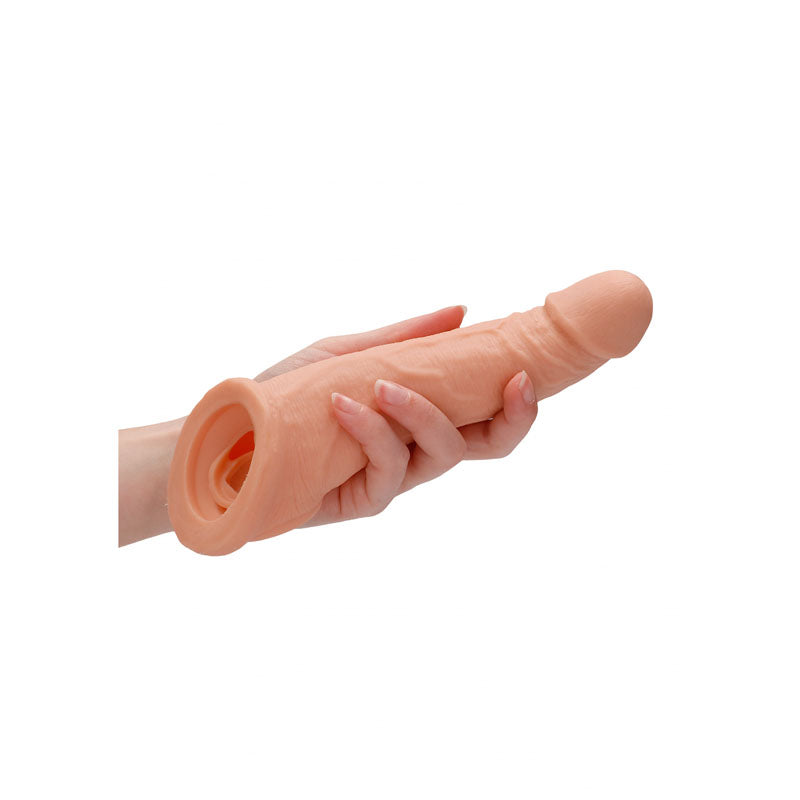 REALROCK 8'' Realistic Penis Extender with Rings -  20.3 cm Penis Extension Sleeve