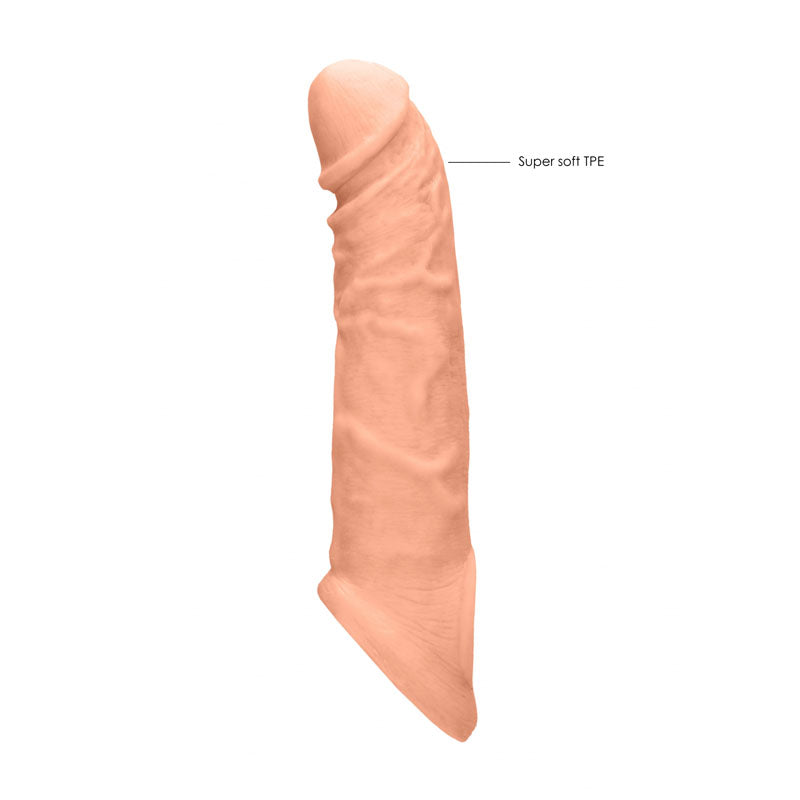 REALROCK 8'' Realistic Penis Extender with Rings -  20.3 cm Penis Extension Sleeve