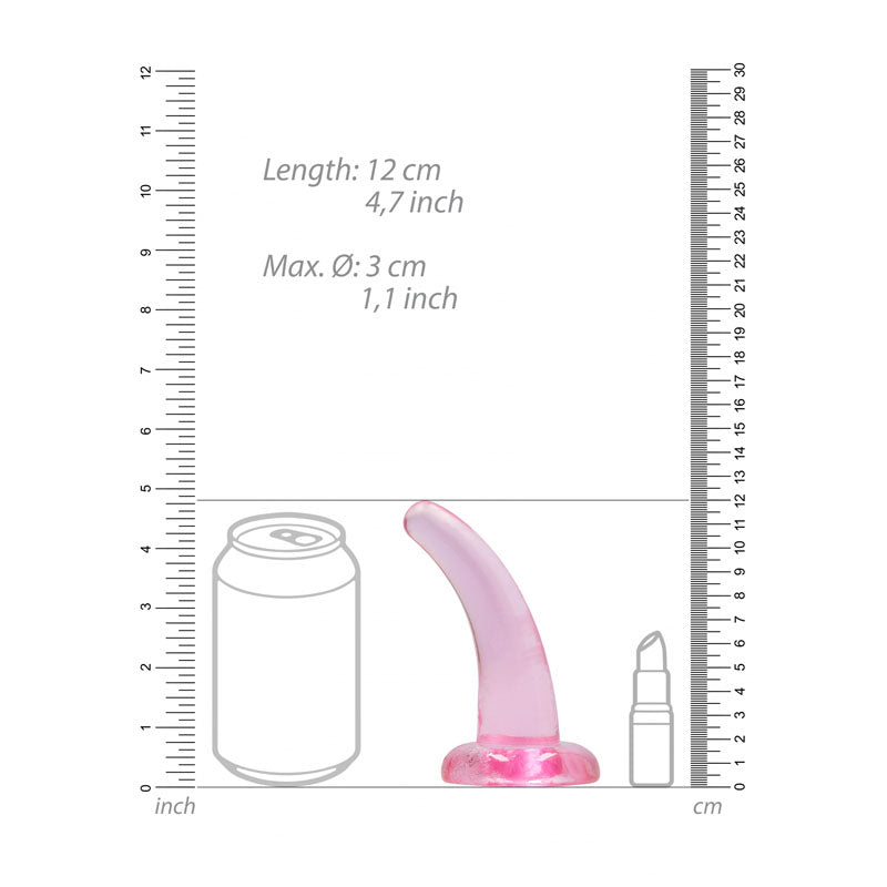 REALROCK Non Realistic Dildo With Suction Cup - 11.5 cm -  11.5 cm Curved Pegging Dong