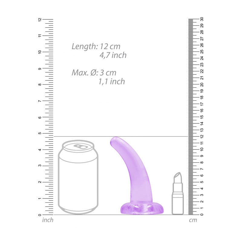 REALROCK Non Realistic Dildo With Suction Cup - 11.5 cm -  11.5 cm Curved Pegging Dong