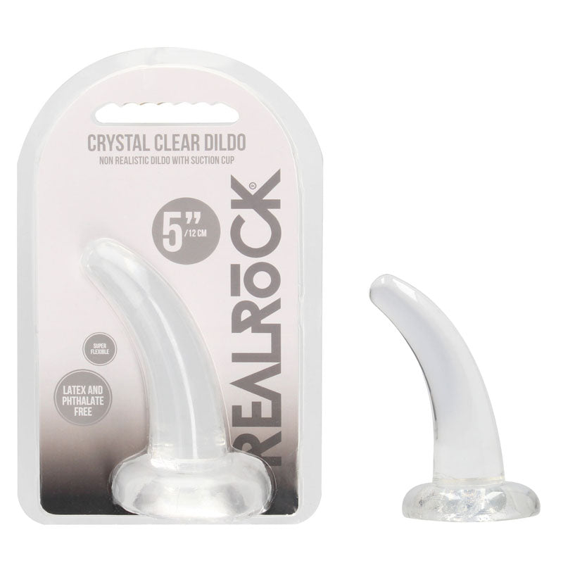 REALROCK Non Realistic Dildo With Suction Cup - 11.5 cm -  11.5 cm Curved Pegging Dong