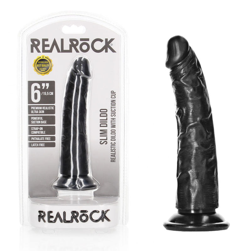 REALROCK Realistic Slim Dildo without Balls - 15.5 cm -  15.5 cm (6'') Dong