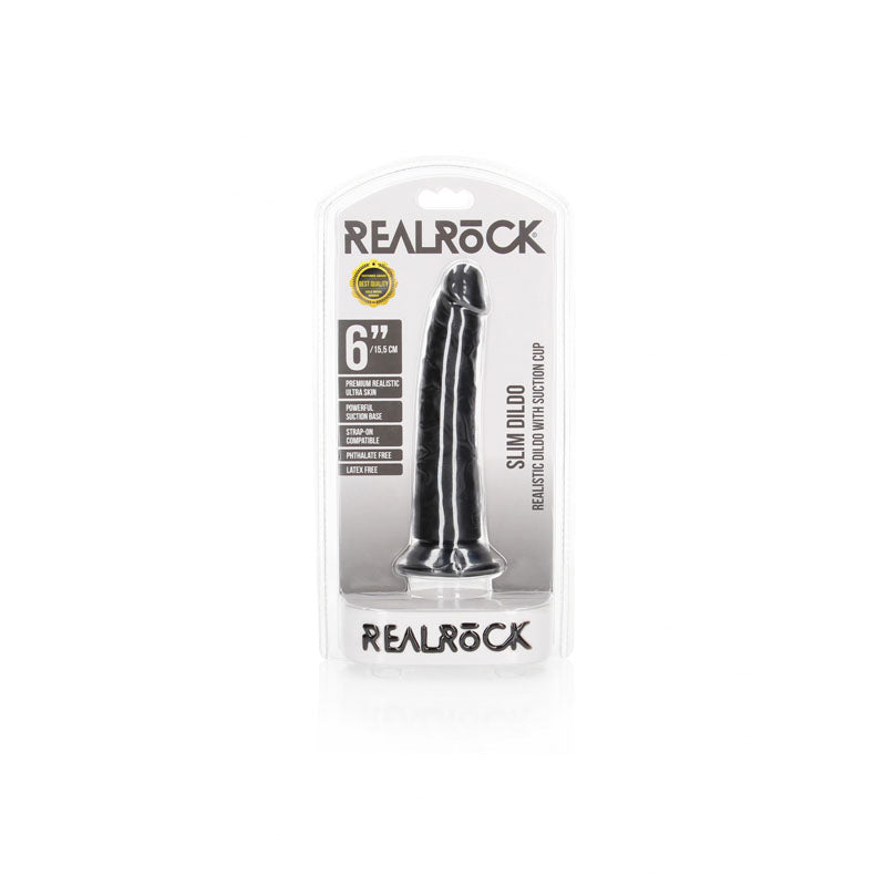 REALROCK Realistic Slim Dildo without Balls - 15.5 cm -  15.5 cm (6'') Dong