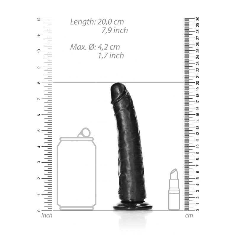 REALROCK Realistic Slim Dildo with Suction Cup - 18cm -  18 cm (7'') Dong