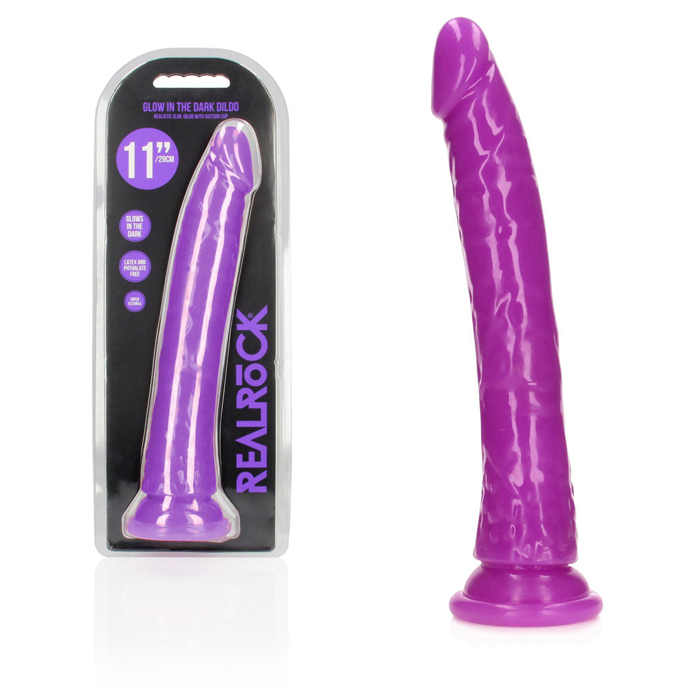 REALROCK 29 cm Slim Glow in the Dark Neon -  - Glow in Dark  29 cm (11'') Dong