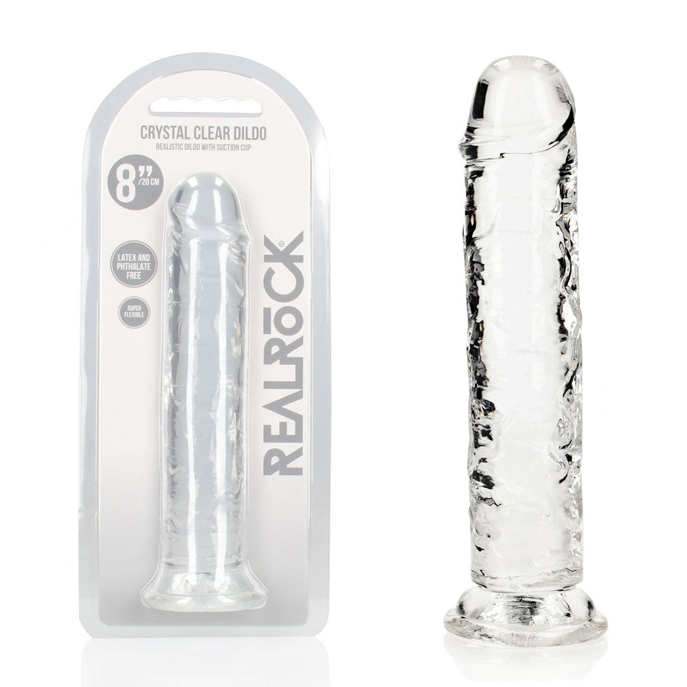 REALROCK 20 cm Straight Dildo - Transparent -  20 cm (8'') Dong