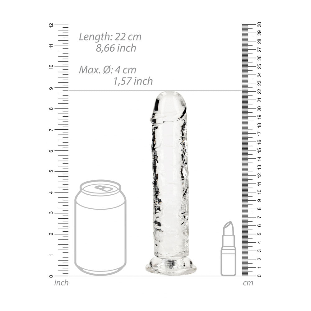REALROCK 20 cm Straight Dildo - Transparent -  20 cm (8'') Dong