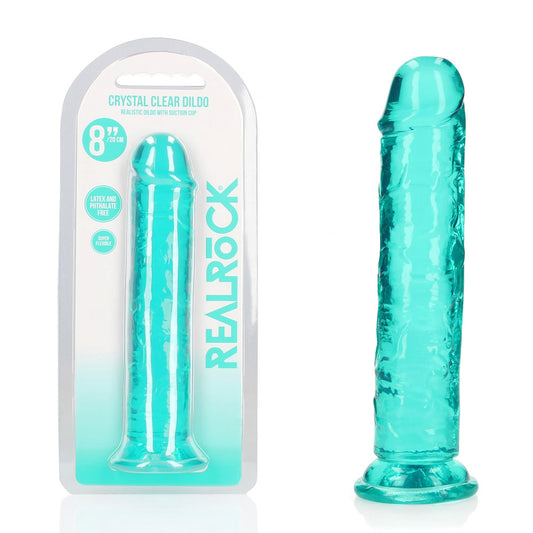 REALROCK 20 cm Straight Dildo - Turquoise - Turquoise 20 cm (8'') Dong