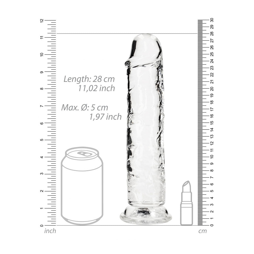 REALROCK 28 cm Straight Dildo - Transparent -  28 cm (10'') Dong