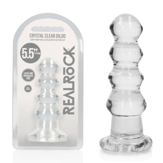 REALROCK 14 cm Curvy Anal Plug - Transparent -  14 cm (4.5'') Butt Plug