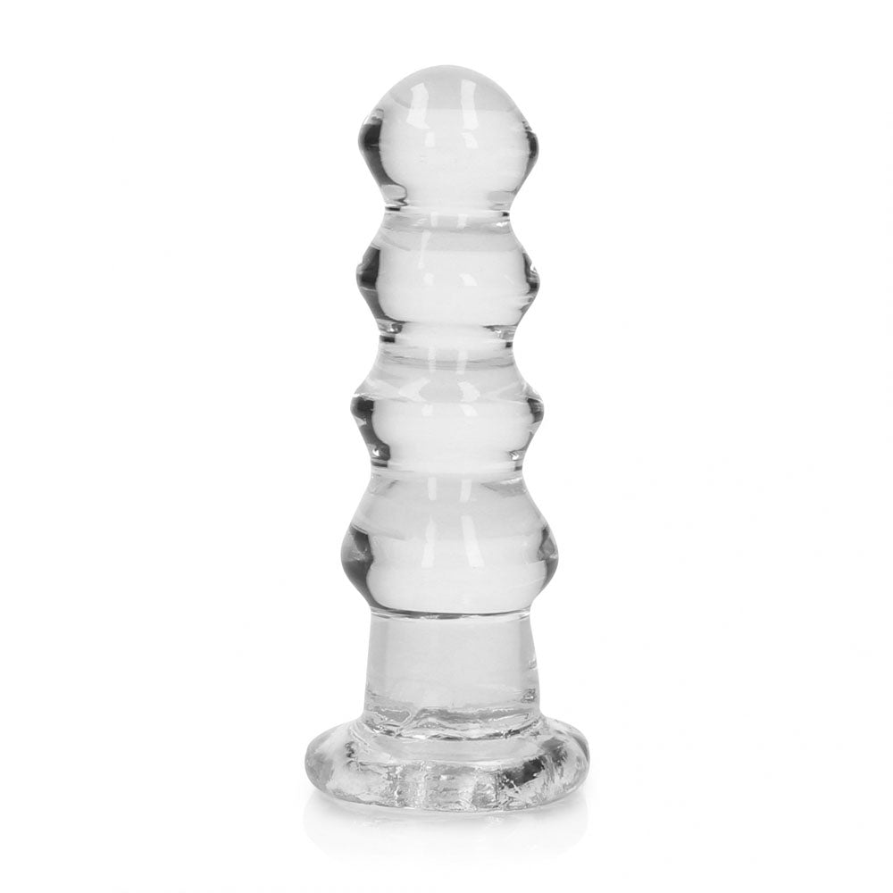 REALROCK 14 cm Curvy Anal Plug - Transparent -  14 cm (4.5'') Butt Plug