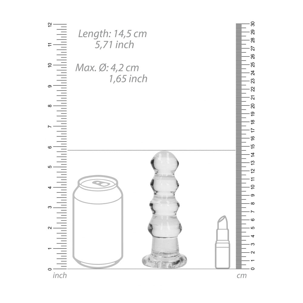 REALROCK 14 cm Curvy Anal Plug - Transparent -  14 cm (4.5'') Butt Plug