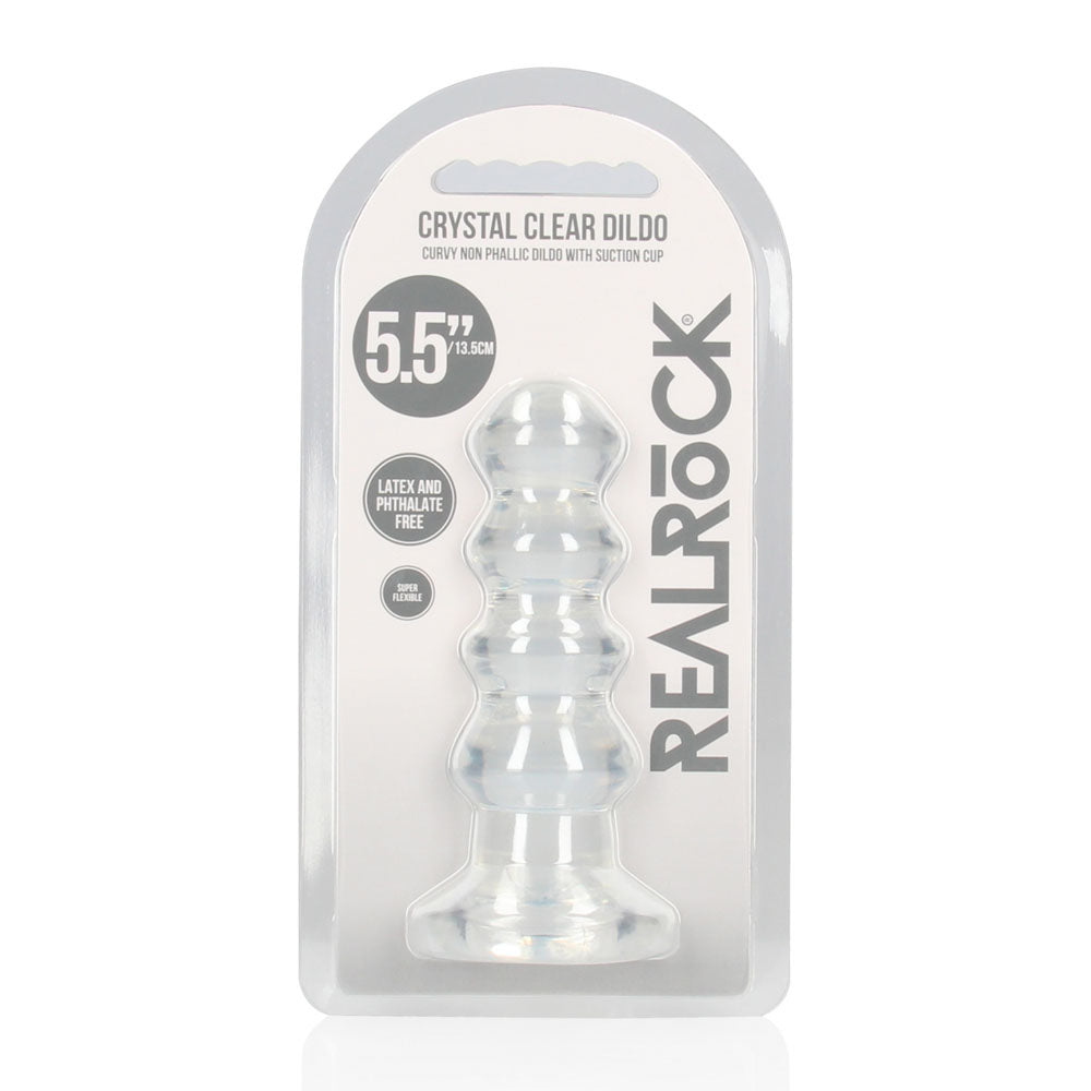 REALROCK 14 cm Curvy Anal Plug - Transparent -  14 cm (4.5'') Butt Plug