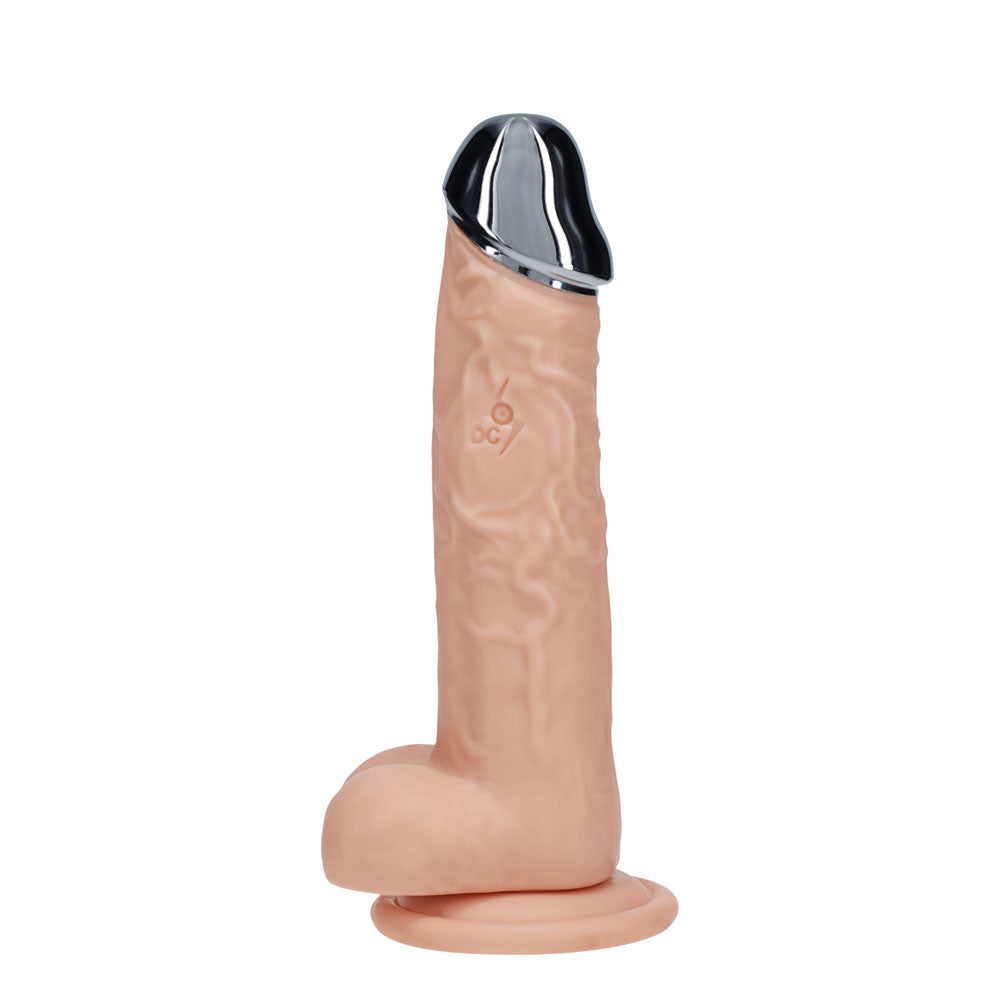 REALROCK Metal Head 7'' Rechargeable Dildo -  -  19 cm USB Rechargeable Vibrating Dildo with Metal Head and Wireless Remote