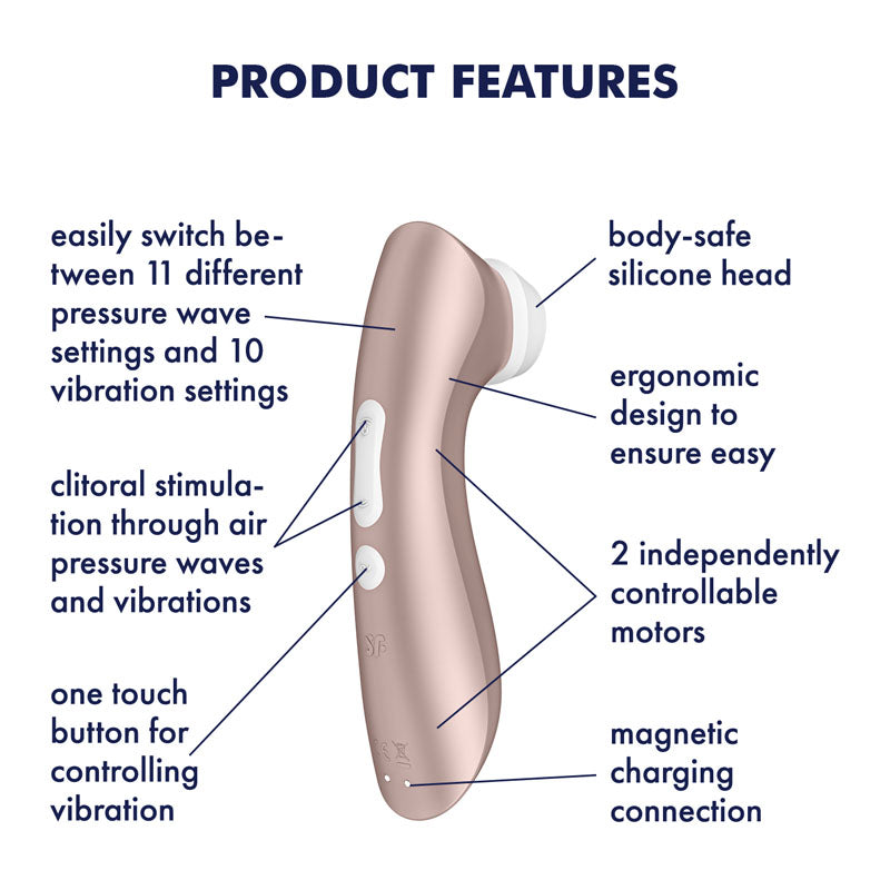Satisfyer Pro 2+  -  Touch-Free USB-C Rechargeable Clitoral Stimulator with Vibration