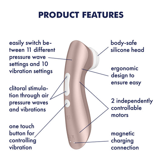 Satisfyer Pro 2+  -  Touch-Free USB-C Rechargeable Clitoral Stimulator with Vibration