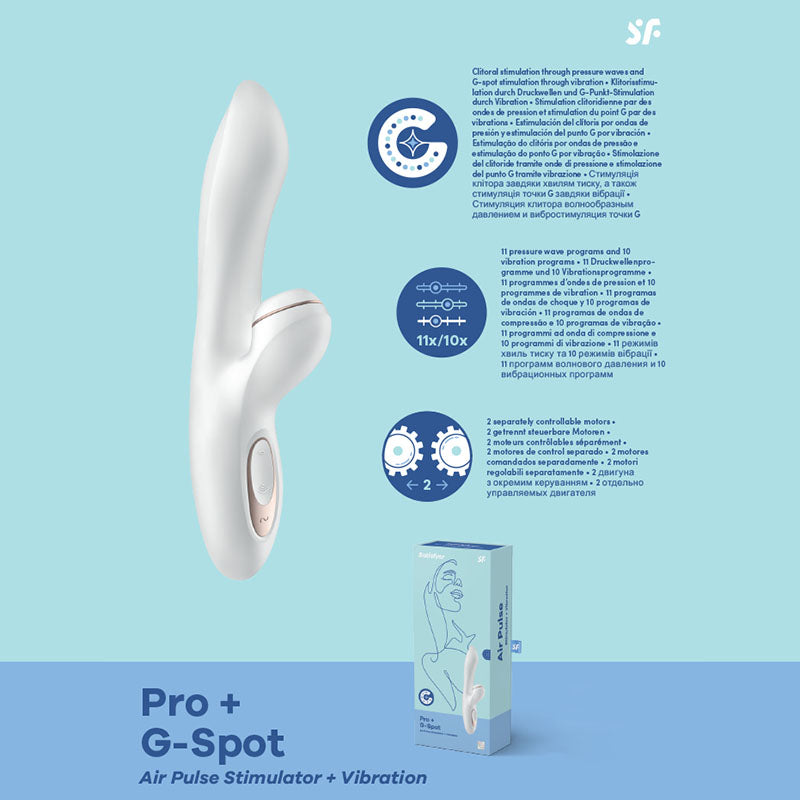 Satisfyer Pro + G-Spot -  -  22 cm USB Rechargeable Rabbit Vibrator with Touch-Free Clitoral Stimulator
