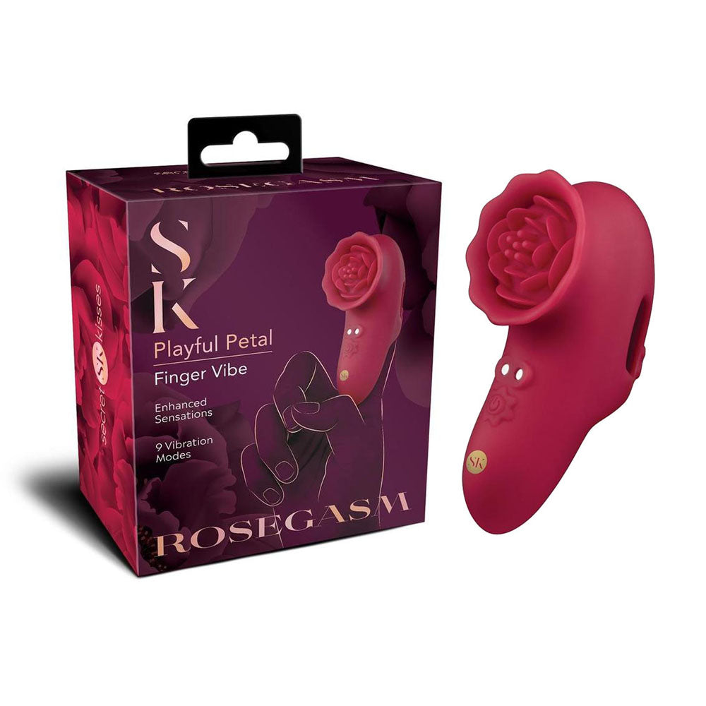 Secret Kisses ROSEGASM PLAYFUL PETAL -  USB Rechargeable Finger Stimulator