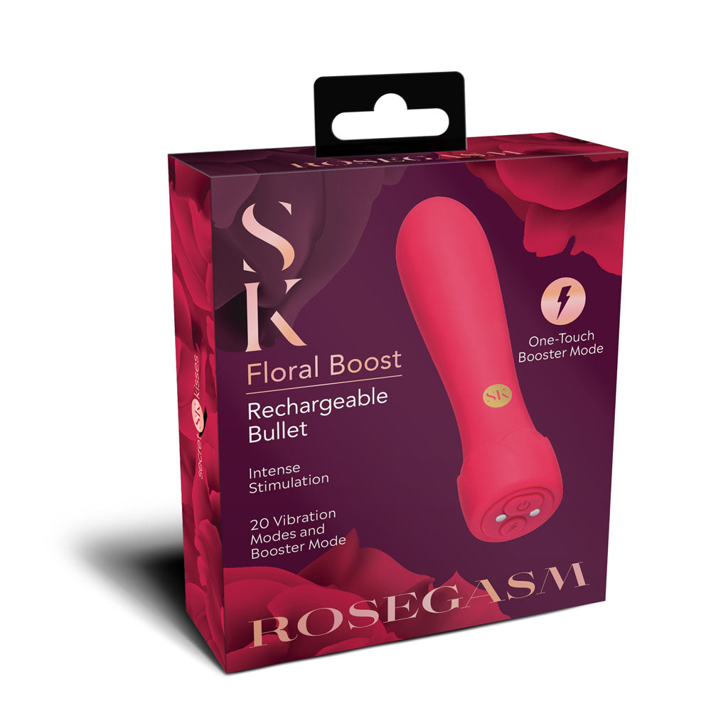 Secret Kisses ROSEGASM Floral Boost Bullet -  10.8 cm USB Rechargeable Bullet