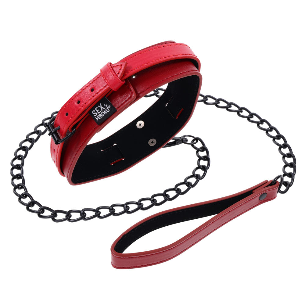 S&M Exs & Ohs Collar and Leash -  Neck Restraint