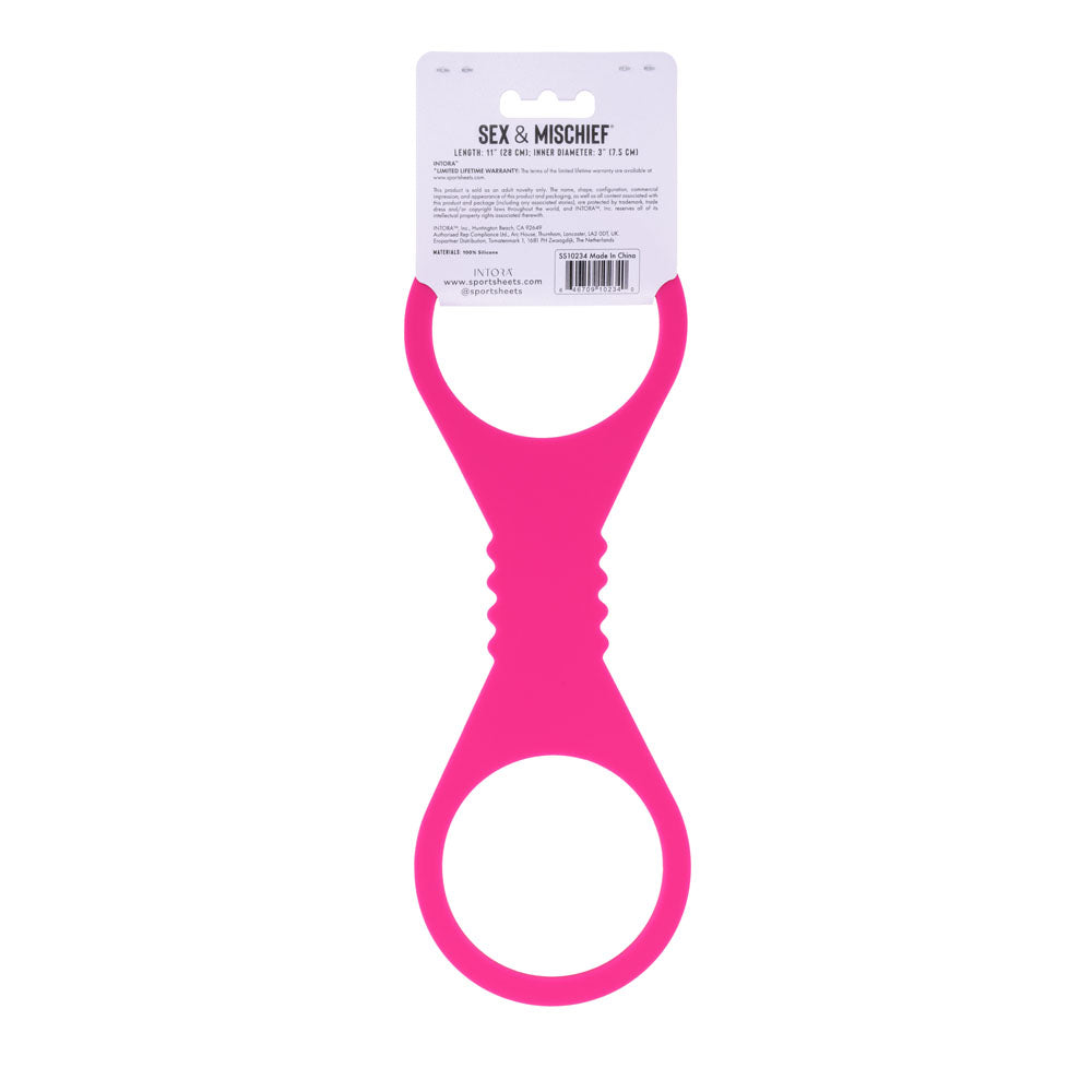 Sex & Mischief Large Hot  Silicone Cuffs - Hot  Large Restraints