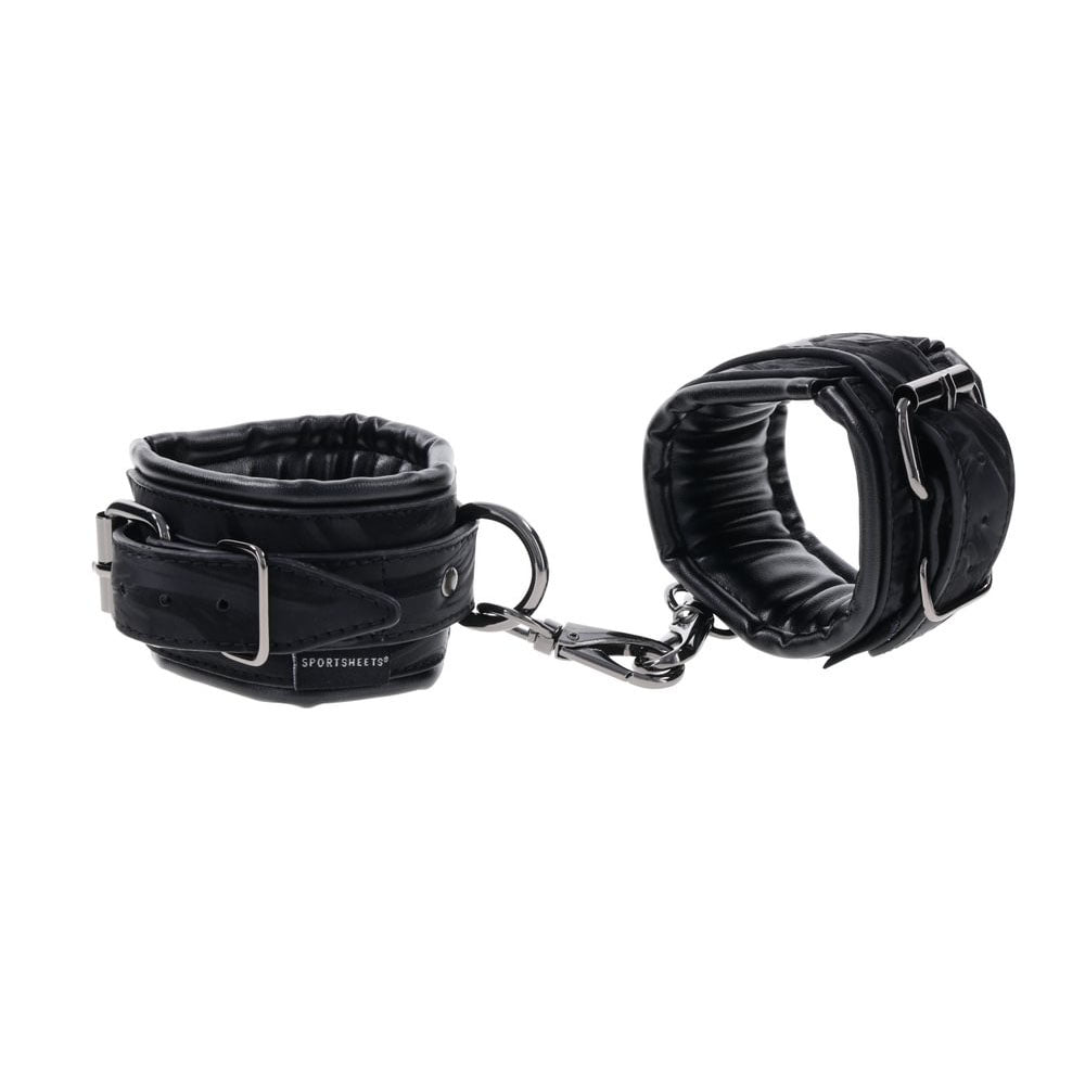 SPORTSHEETS Velvet Noir Handcuffs -  Adjustable Cuff Restraints