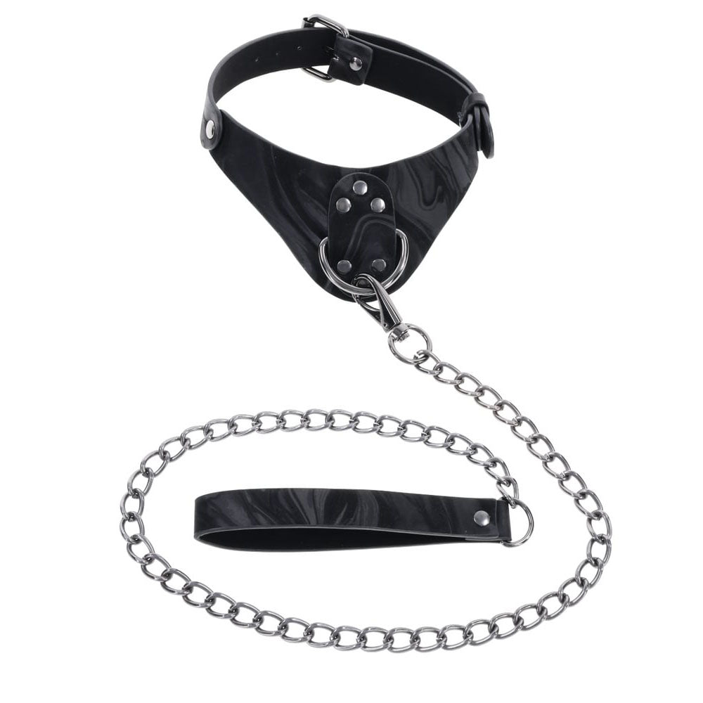 SPORTSHEETS Velvet Noir Collar & Leash -  Restraint & Leash