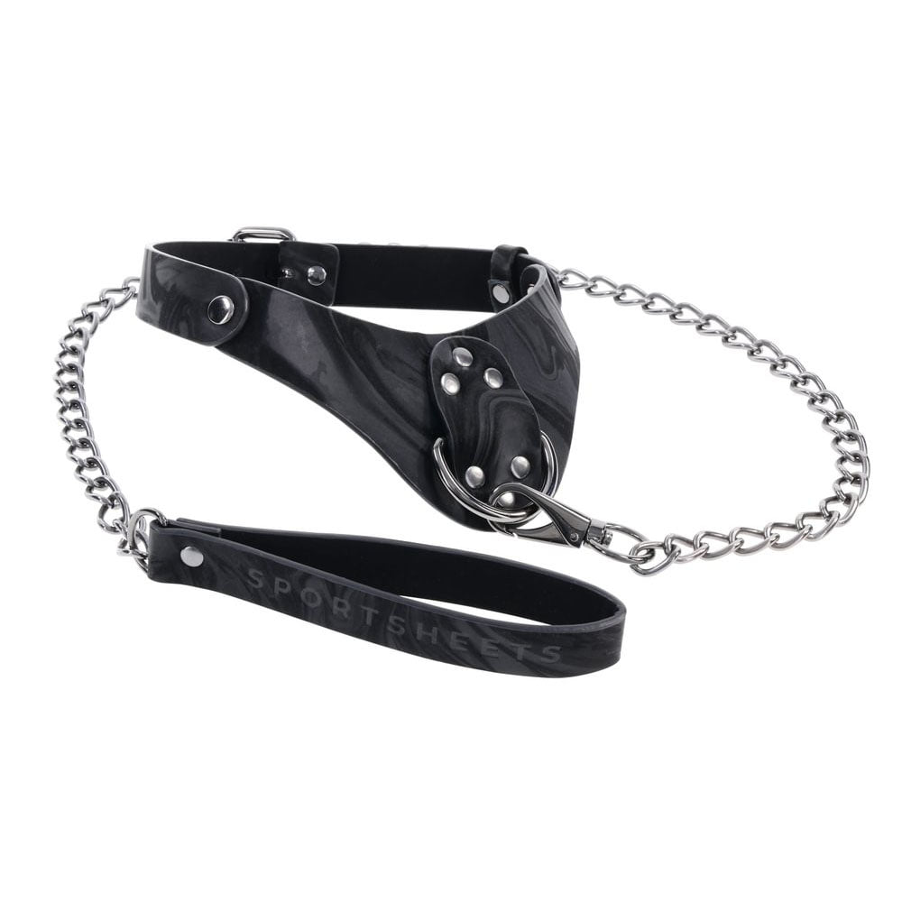 SPORTSHEETS Velvet Noir Collar & Leash -  Restraint & Leash