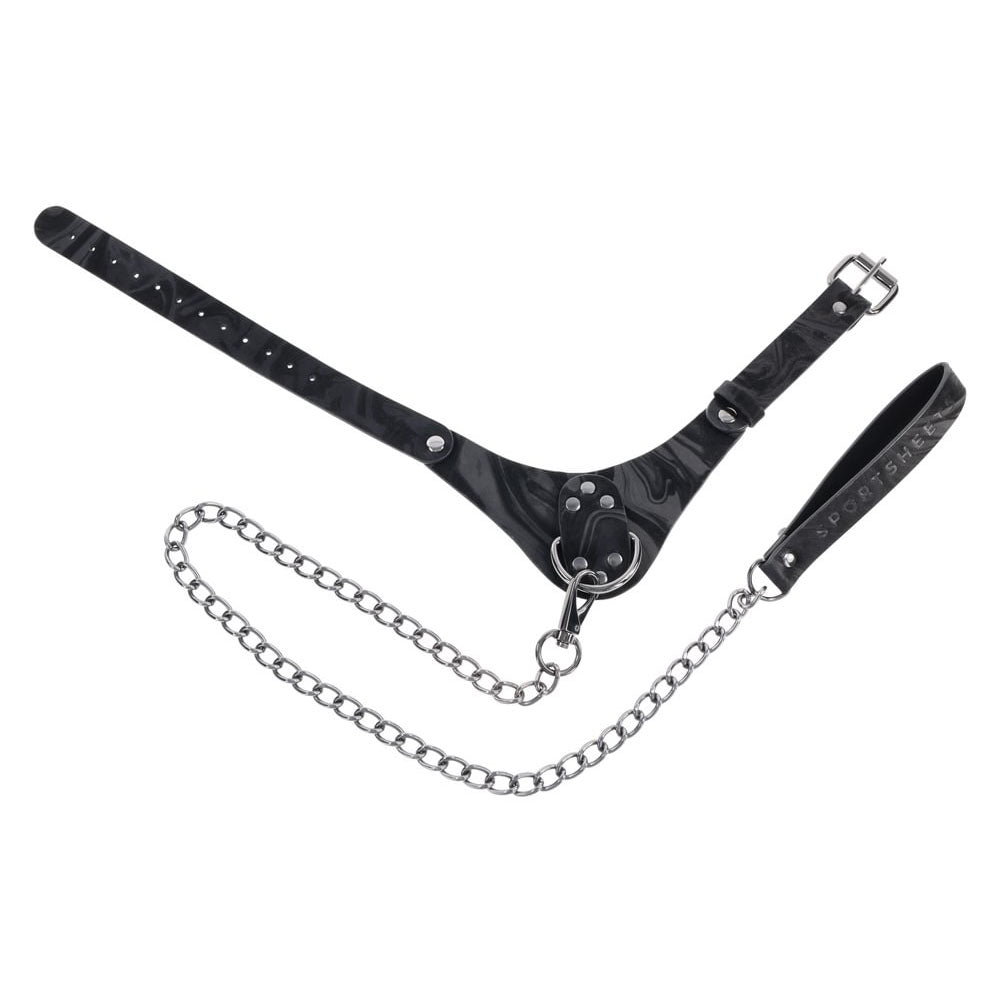 SPORTSHEETS Velvet Noir Collar & Leash -  Restraint & Leash