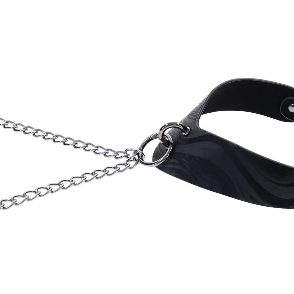 SPORTSHEETS Velvet Noir Collar & Removable Clamps -  Neck & Nipple Restraints