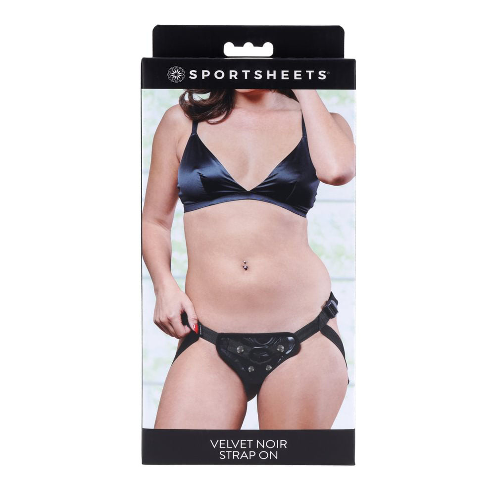 SPORTSHEETS Velvet Noir Strap On -  Adjustable Strap-On Harness (No Probe Included)