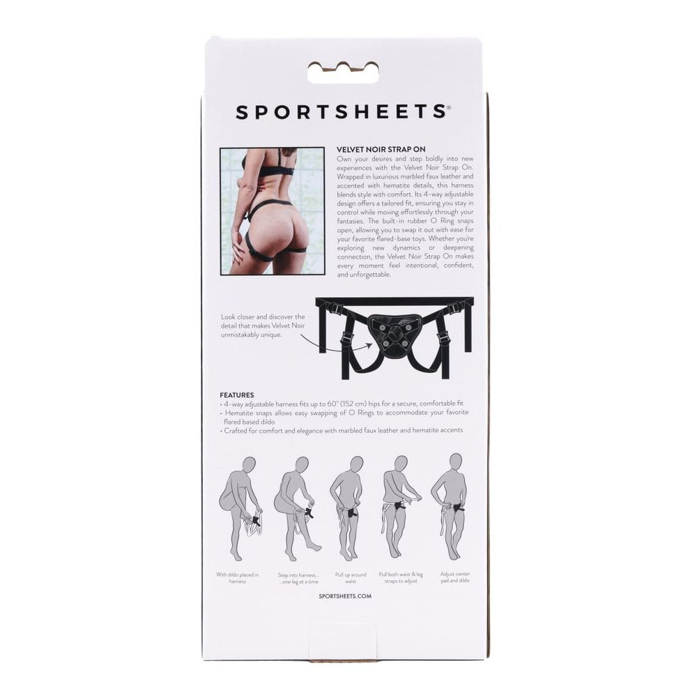 SPORTSHEETS Velvet Noir Strap On -  Adjustable Strap-On Harness (No Probe Included)