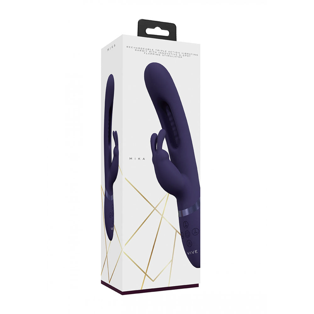 VIVE Mika -  -  23.2 cm USB Rechargeable Rabbit Vibrator with Flapping Shaft