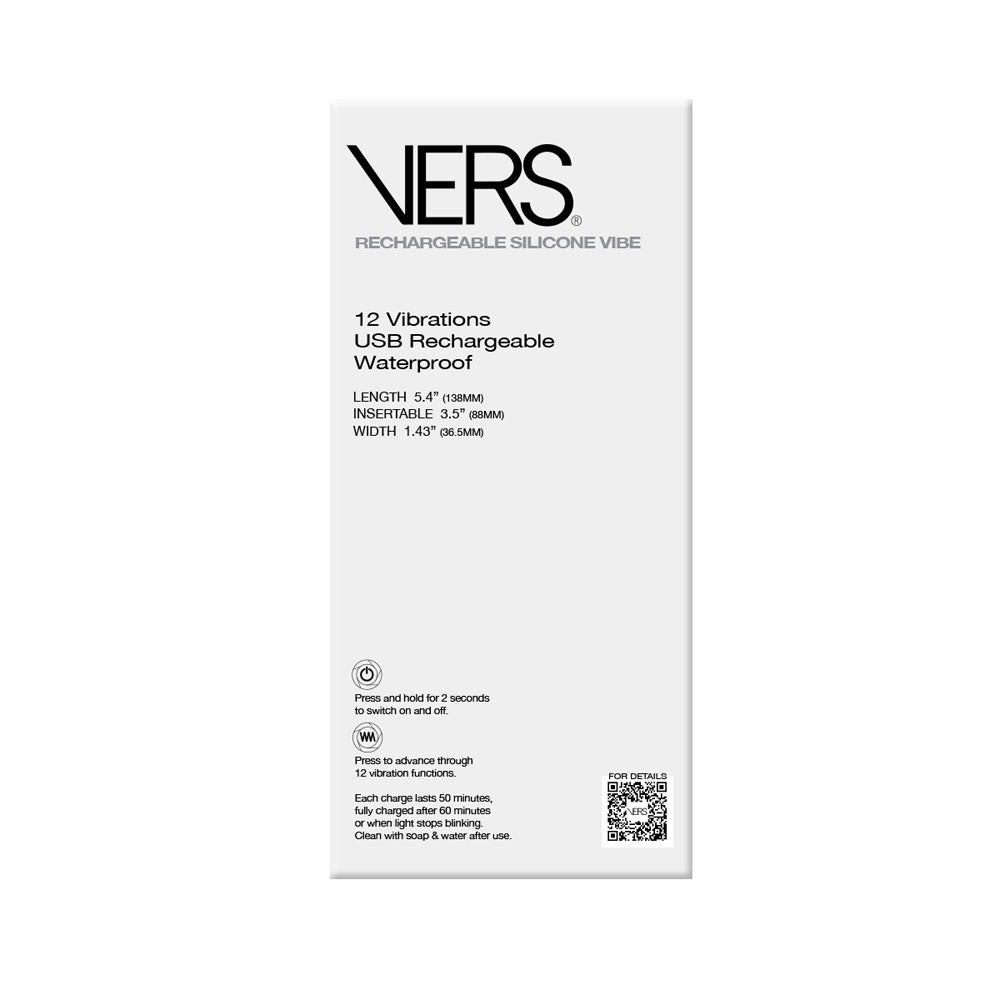 VERS Rechargeable Silicone G Spot Vibe -  13.8 cm USB Rechargeable Vibrator