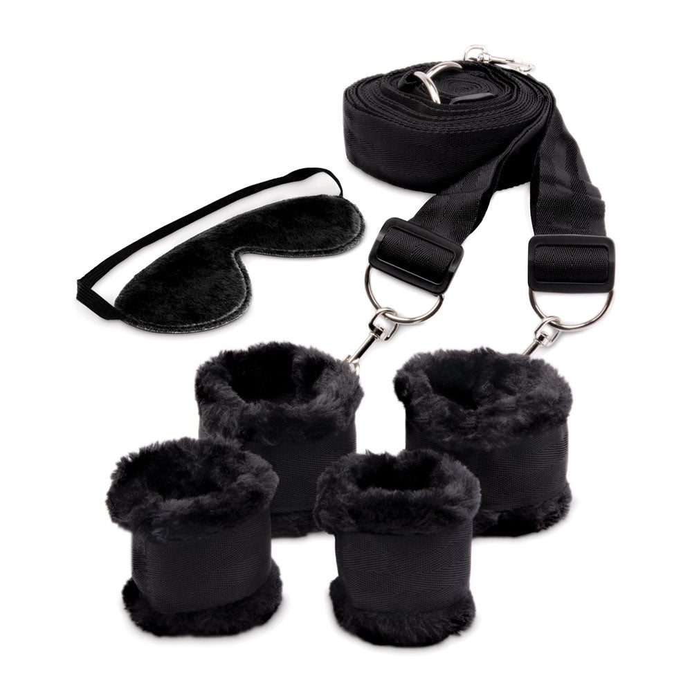 WhipSmart Fuzzy Bedroom Bondage Kit -  Under The Bed Restraint Set