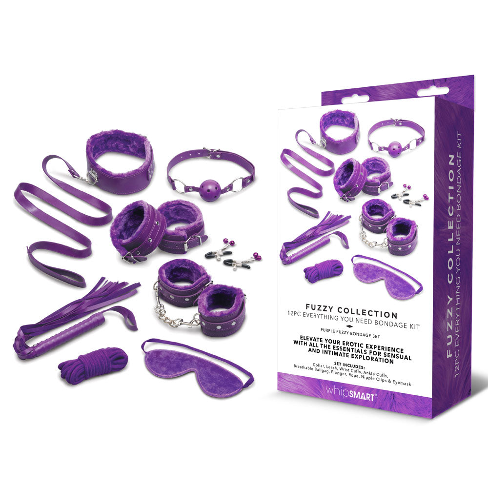 WhipSmart Fuzzy Everything You Need Bondage Kit -  Bondage Kit - 12 Piece Set