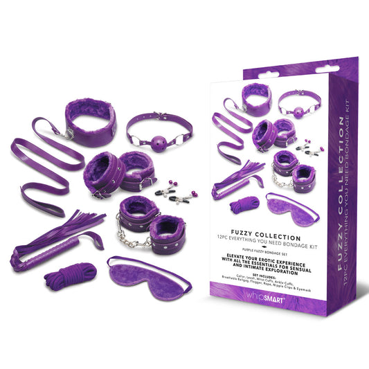 WhipSmart Fuzzy Everything You Need Bondage Kit -  Bondage Kit - 12 Piece Set
