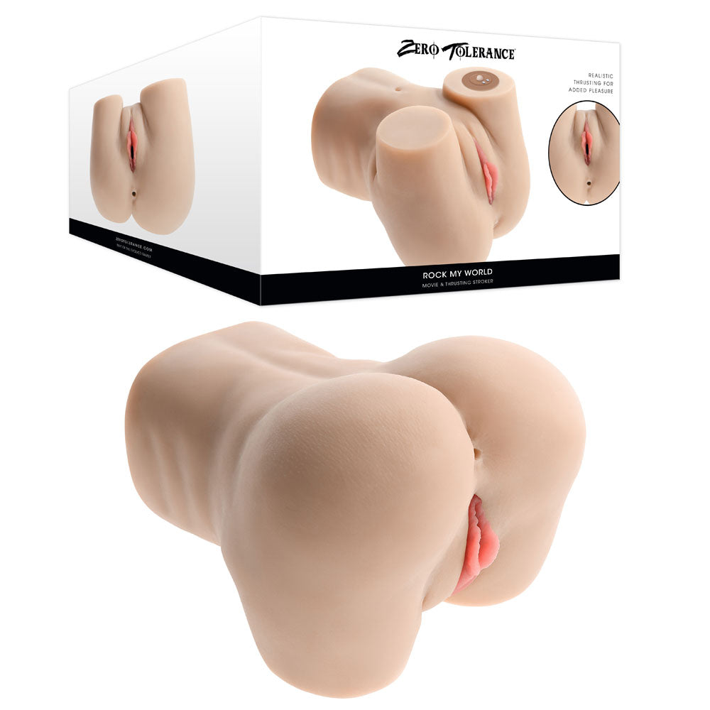 Zero Tolerance ROCK MY WORLD -  USB Rechargeable Doggy Style Thrusting Mini Torso Masturbator