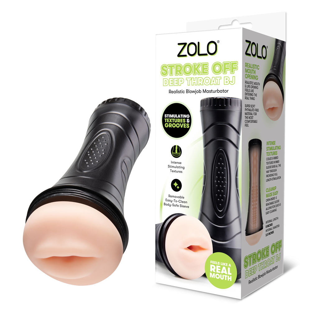 Zolo STROKE OFF Deep Throat BJ -  Mouth Stroker