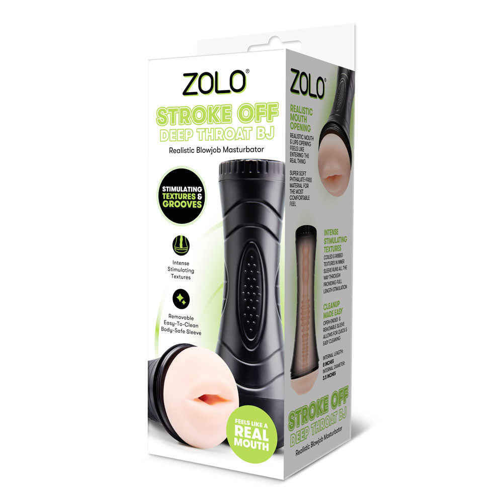 Zolo STROKE OFF Deep Throat BJ -  Mouth Stroker