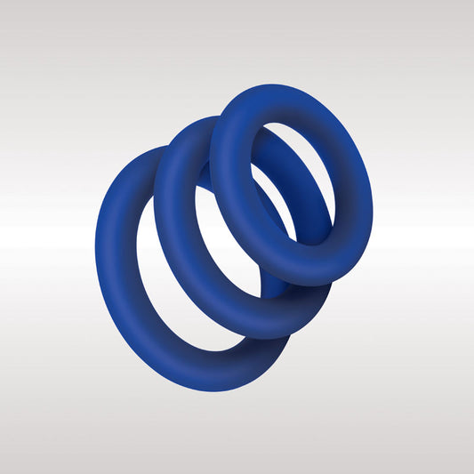 Zolo Extra Thick Silicone Cock Rings 3-Pack -  Thick Cock Rings - Set of 3 Sizes